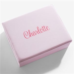 Personalized Large Micro Striped Cotton Keepsake Box-Pink - 55224D-P