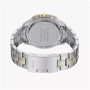 Engraved Fossil Garrett Multifunction Two-Tone Stainleess Watch