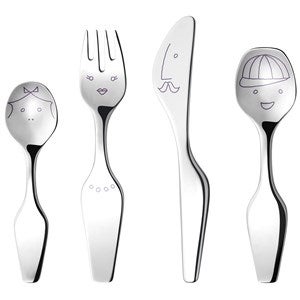 Georg Jensen Alfredo Twist Baby Cutlery Set, 4pcs - 55512