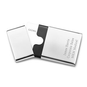 Engraved  Georg Jensen Steel Business Card Holder - 55516