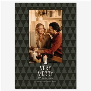 Stationery Card- Smooth - 55541D-S-SM Glowing Traditions Holiday Personalized Photo Card - 5x7 Flat Smooth - 55541D-S-SM