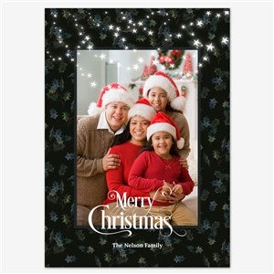 Stationery Card- Eggshell - 55544D-S-EG Twinkling Portrait Holiday Personalized Photo Card - 5x7 Flat Eggshell - 55544D-S-EG