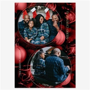 Foil - Gold - 55564D-SF-GLD Christmas Baubles Holiday Personalized Photo Card - 5x7 Flat Foil Gold - 55564D-SF-GLD