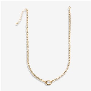 Cable Chain Charm Clasp Necklace in Gold - 55853