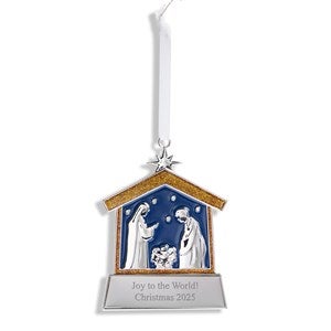 Engraved Nativity Manger Ornament - 55899