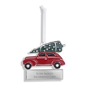Engraved Vintage Car and Tree Ornament - 55900