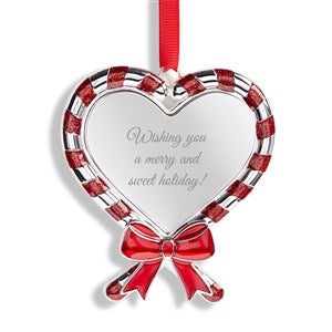 Engraved Candy Cane Heart Ornament - 55908