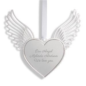 Engraved Heart with Wings Ornament - 55909