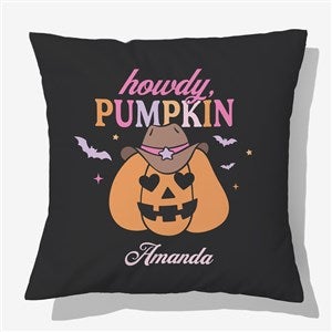 Kittenish Personalized Pinkoween Pumpkin 18quot; Velvet Throw Pillow - 56094-LV