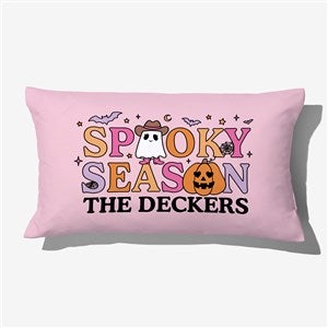 Kittenish Personalized Pinkoween Spooky Season Lumbar Velvet Pillow - 56112-LBV