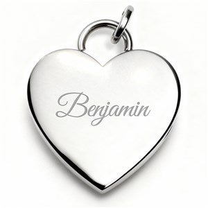 Engraved Heart Charm - Silver - 56420-S