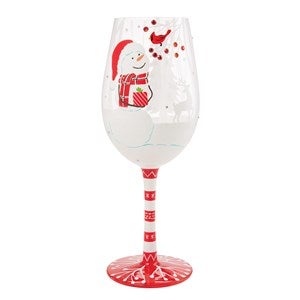 Crimson and Snow Wine Glass - 56498