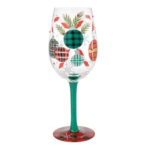A Plaid Kind of Christmas Wine Glass - 56501