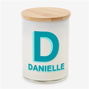 Shadow Initial  Name Personalized Color Splash 12oz Candle - Vanilla Macaron - 56555-VM