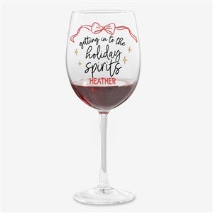 Kittenish Personalized Holiday Spirits Red Wine Glass - 56615-R