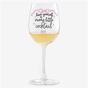 Kittenish Personalized Holiday Spirits White Wine Glass - 56615-W