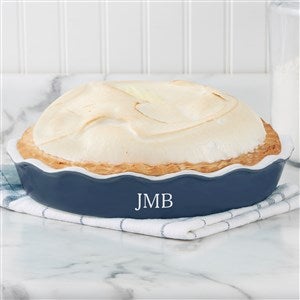 Engraved Ceramic Pie Dish in Navy - 56619N-C