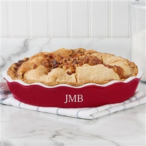 Engraved Ceramic Pie Dish in Red - 56619R-C