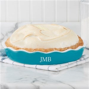 Personalized Ceramic Pie Dish in Turquoise - 56619T-C