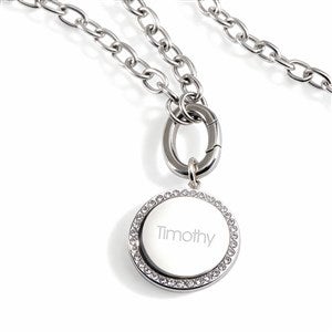 Engraved Charm Necklace - Silver - 56971-S