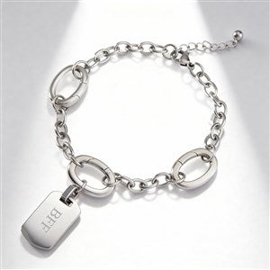Build-Your-Own Engraved Charm Bracelet - Silver - 56972-S