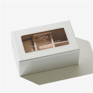 Sacred Blessings Personalized Mini Pearl White Glass Top Jewelry Box - 57168