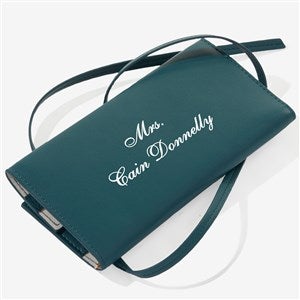 Write You Own Personalized Leatherette Jewelry Roll -Teal - 57464-T