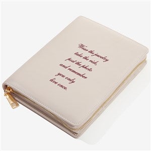 Write You Own Personalized Leatherette Bifold Jewelry Case -Ivory - 57467-I