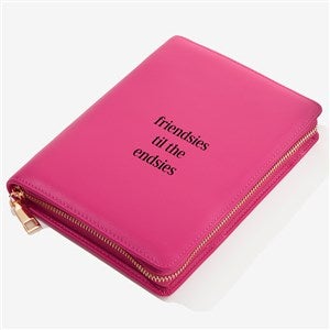 Write You Own Personalized Leatherette Bifold Jewelry Case -Fuchsia - 57467-F