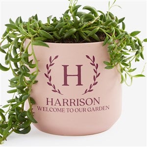 Laurel Initial Personalized Light Pink Ceramic Planter - 57590