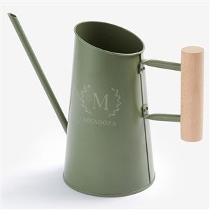 Laurel Initial Personalized Green Metal Watering Can - 57601-G