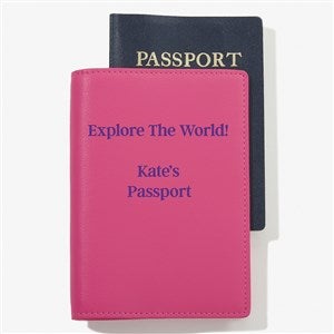 Write Your Own Personalized Passport Case - Fuchsia - 57619-F