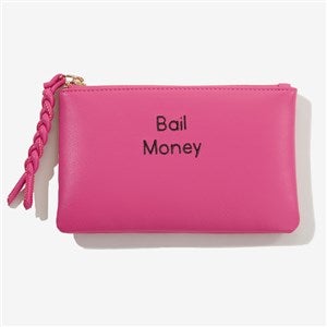 Write Your Own Embroidered Coin Pouch- Fuchsia - 57627-F