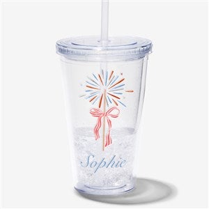 Watercolor Freedom Personalized 17 oz. Patriotic Acrylic Insulated Tumbler - 57657