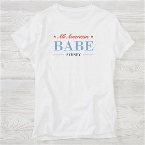 Watercolor Freedom Personalized Hanes® Ladies Fitted Tee - 57662-FT