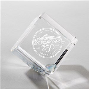 United States 250th Birthday Crystal Cube Paperweight - 57683