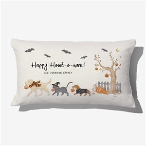 Halloween Paws Personalized Lumbar Throw Pillow - 58152-LB
