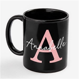 Simple Signature Name Personalized Black Coffee Mug - 11 oz - 58498-S