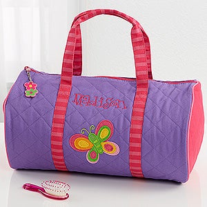 Butterfly Embroidered Duffel Bag - 7347-B