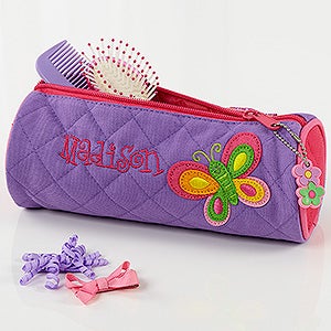 Embroidered Girls Butterfly Cosmetic Case - 7347-C