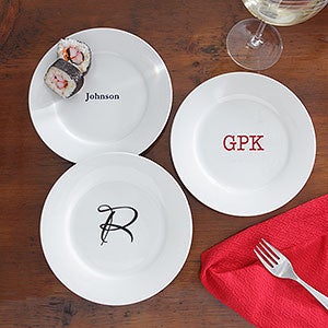 Monogram Elegance Personalized Appetizer Plates - 7784