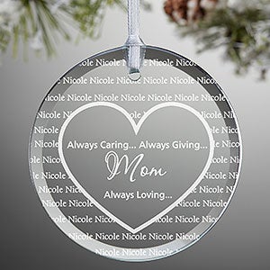 Always Loved Personalized Glass Ornament - 7841N