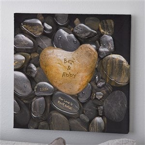 Heart Rock Personalized Canvas Print- 12