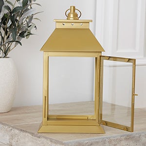 Engraved Wedding Message Decorative Candle Lantern - Gold
