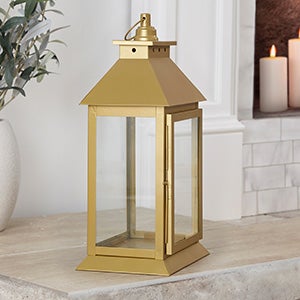 Engraved Wedding Message Decorative Candle Lantern - Gold