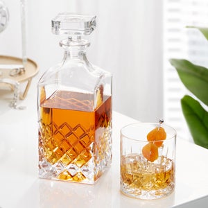 Engraved Monogram Pineapple Cut Crystal DOF Whiskey Glass