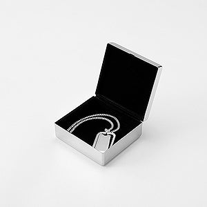 Engraved Silver Stepped Edge Jewelry Box