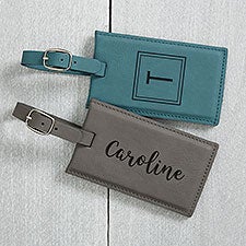 Personalized Faux Leather Luggage Tags - 22657