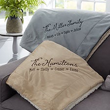 Custom Embroidered Sherpa Blankets - Family Love - 22709