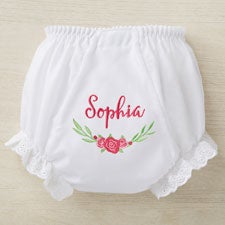 Personalized Baby Bloomers Diaper Covers - Floral Name - 22997